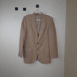 The Wool Collection Two Button 100% Wool Blazer in Camel Size 42L